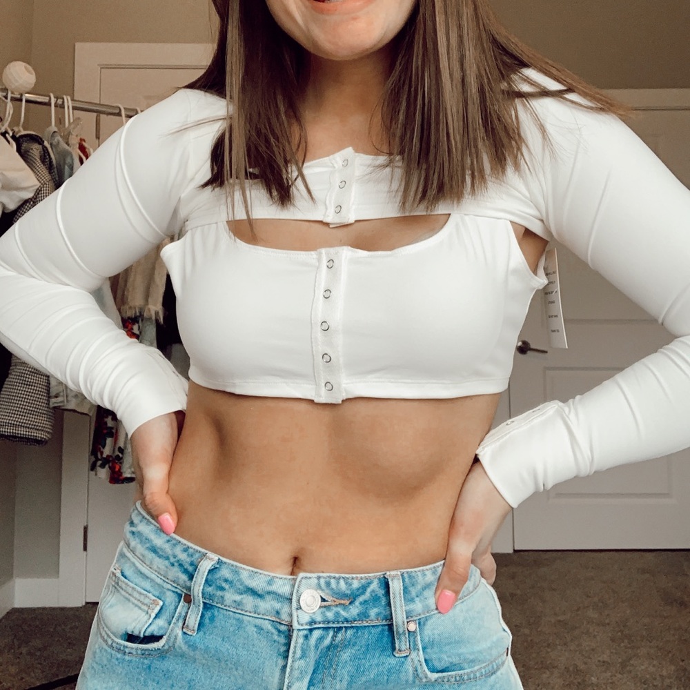 For Love and Lemons White Two Piece Top